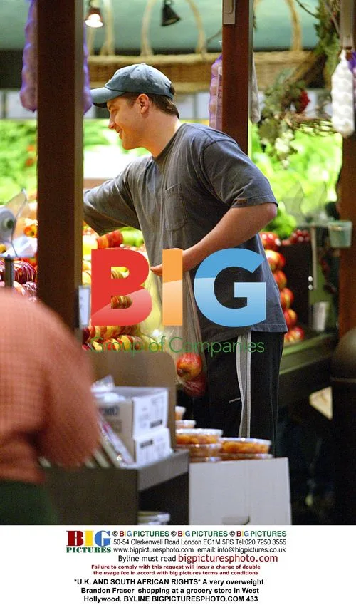 Overweight Brandon Fraser shopping in West Hollywood