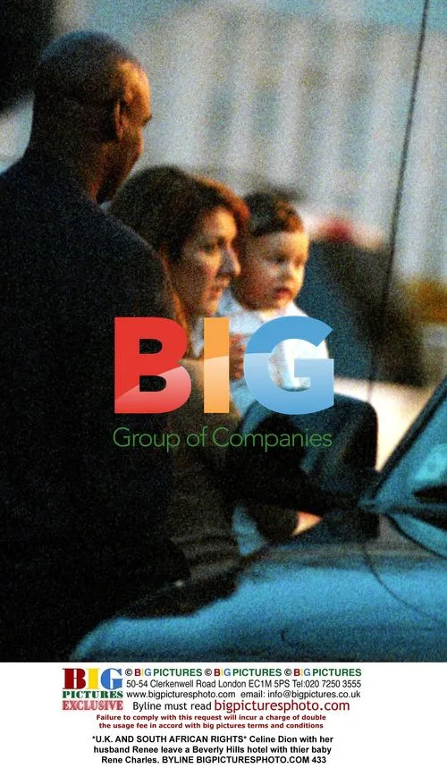 Celine Dion and husband leave hotel with baby