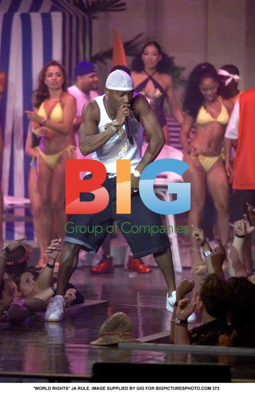 JA RULE on stage with microphone