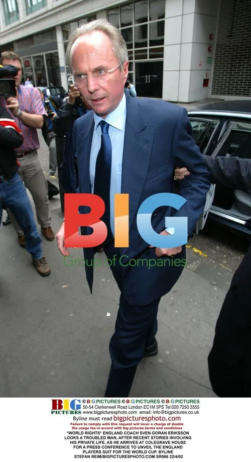 England Coach Sven Goran Eriksson Arrives for Press Conference