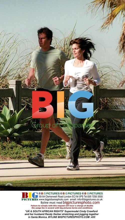 Cindy Crawford and Randy Gerber jogging in Santa Monica
