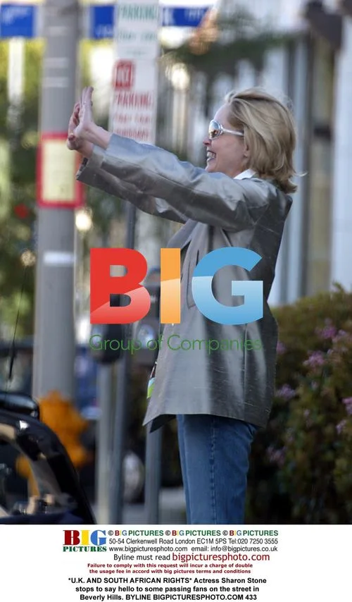 Sharon Stone Stops to Greet Fans in Beverly Hills