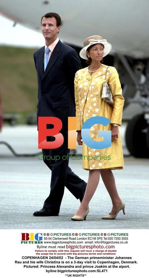 Princess Alexandra and Prince Joakim at the airport