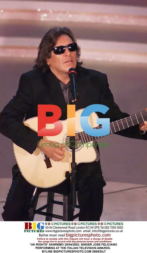 Singer Jose Feliciano performing at Italian TV awards
