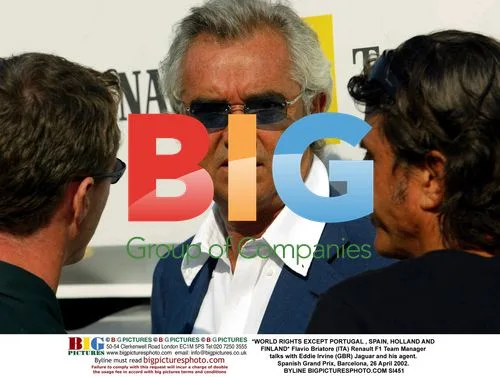 Flavio Briatore and Eddie Irvine at Spanish Grand Prix
