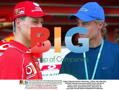 Michael Schumacher & Lleyton Hewitt at Spanish GP