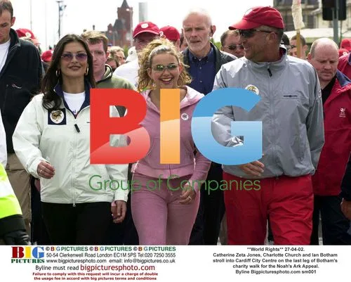 Catherine Zeta Jones, Charlotte Church and Ian Botham in Cardiff