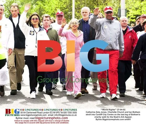 Celebrities on Charity Walk in Cardiff