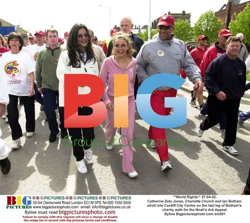 Catherine Zeta Jones, Charlotte Church and Ian Botham on charity walk