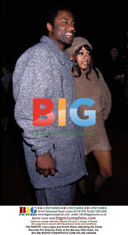 Lisa Lopes and Andre Rison at Arista Pre Grammy Party