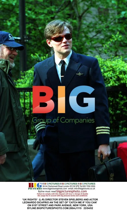 Spielberg and DiCaprio on Catch Me If You Can set