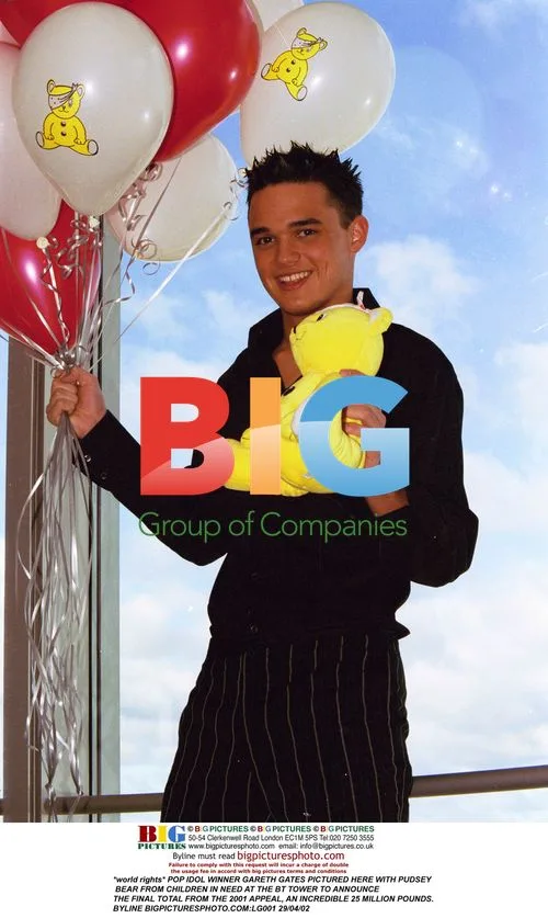 Gareth Gates and Pudsey Bear at BT Tower