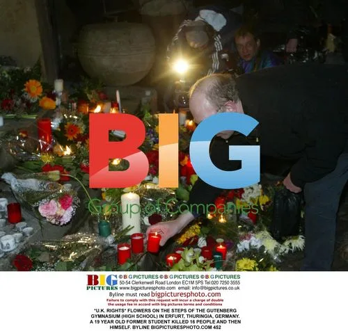 Flowers after school shooting in Erfurt, Germany
