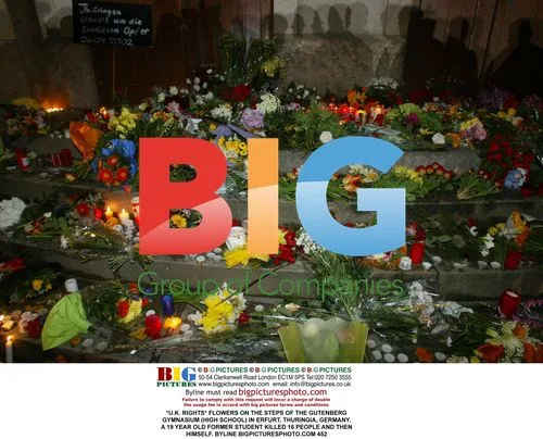 Flowers after school shooting in Erfurt, Germany