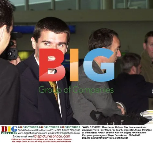 Roy Keane and Angus Deighton at Manchester Airport