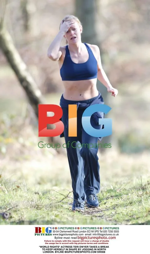 Actress Teri Dwyer Jogging in North London