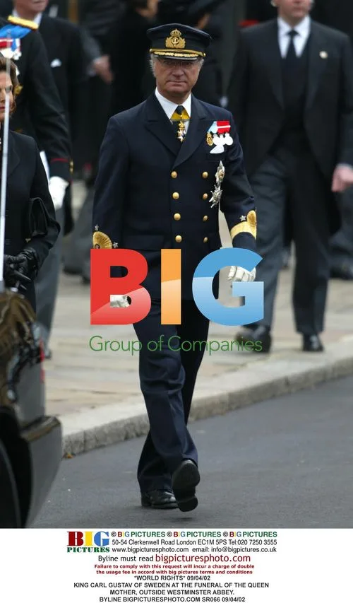 King Carl Gustav at Queen Mother's Funeral