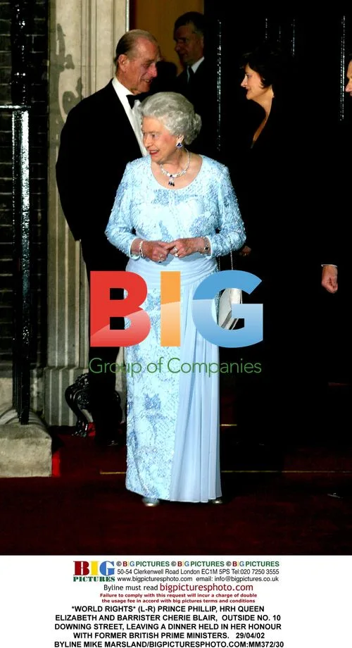 Queen Elizabeth and Others Outside 10 Downing Street