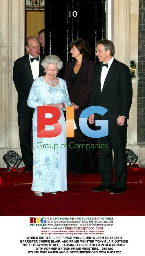 Queen Elizabeth, Phillip, Blair Family at Downing St