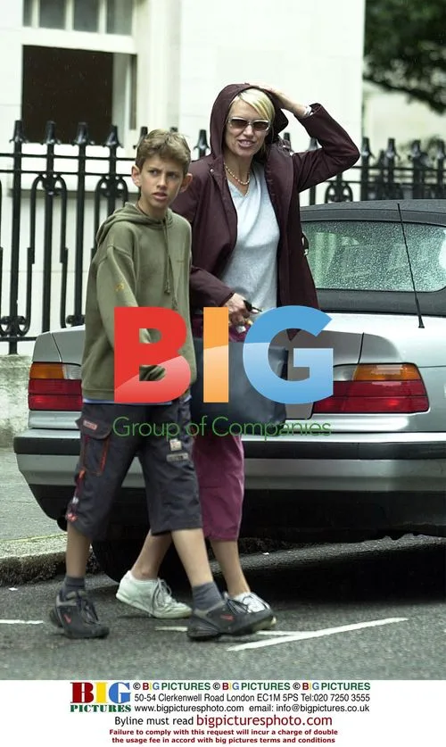TV presenter Anneka Rice with son in London