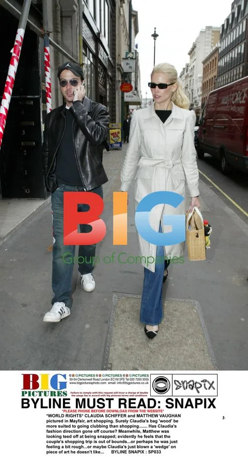 Claudia Schiffer and Matthew Vaughan art shopping