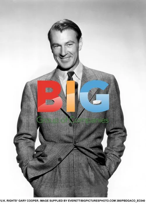 Gary Cooper Portrait in Tweed Suit
