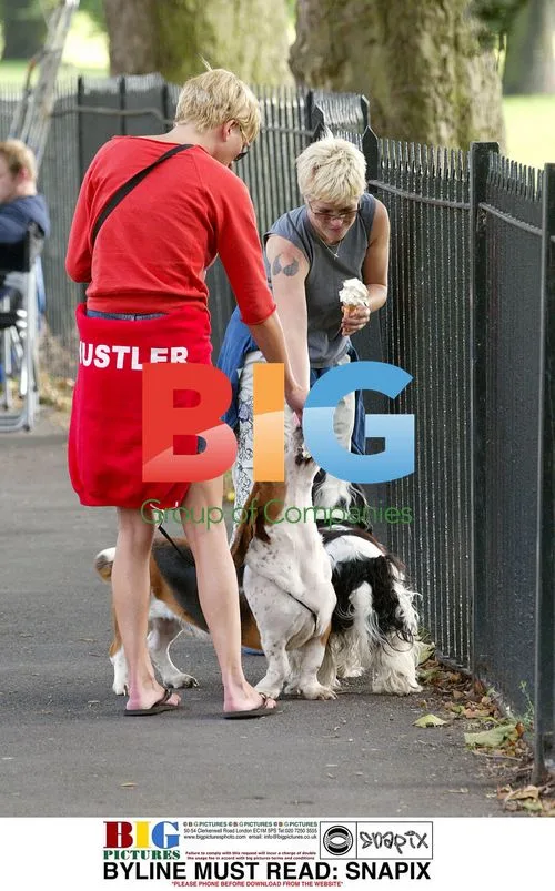Sara Cox and Emma B with dogs Snoop and Stanley