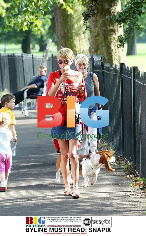Sara Cox and Emma B with dogs in Primrose Hill