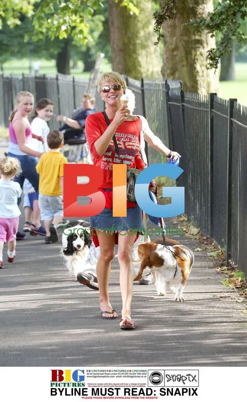 Sara Cox and Emma B with dogs in Primrose Hill