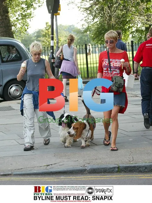 Radio 1 DJs Sara Cox and Emma B with dogs
