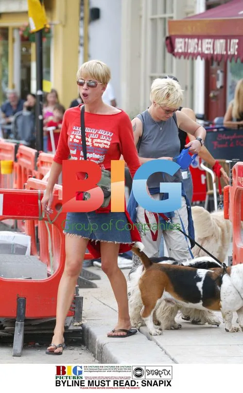 Sara Cox and Emma B with dogs in Primrose Hill