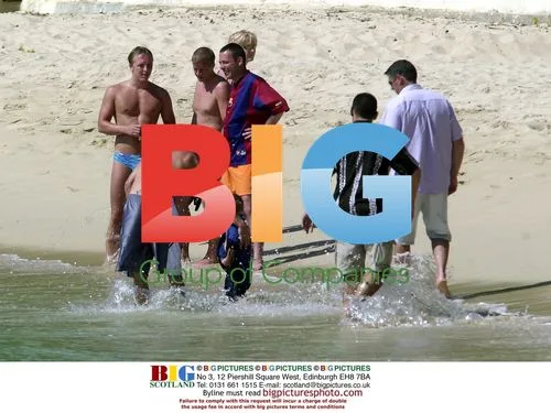 David Beckham with son Brooklyn on Caribbean beach