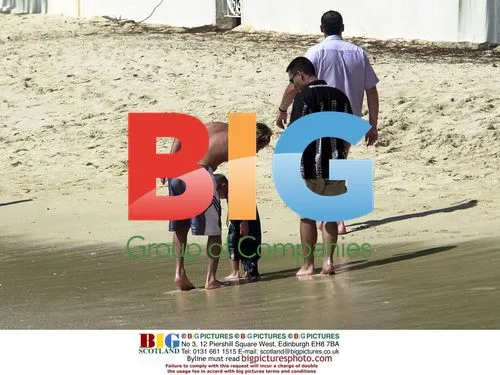 David Beckham and Son Brooklyn on Caribbean Beach