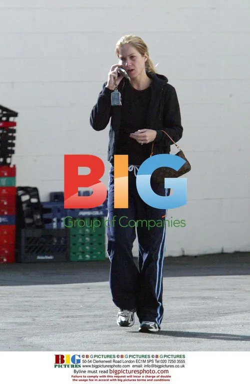 Actress Christina Applegate on phone in Hollywood