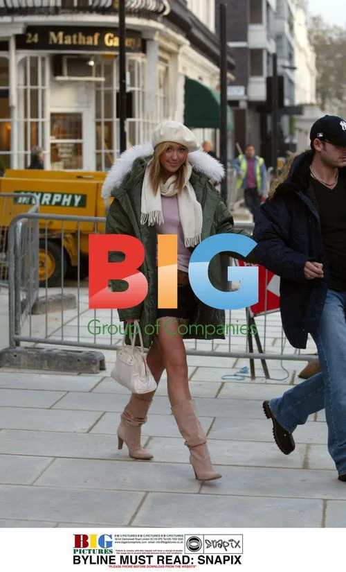 Jenny Frost meets friend in London