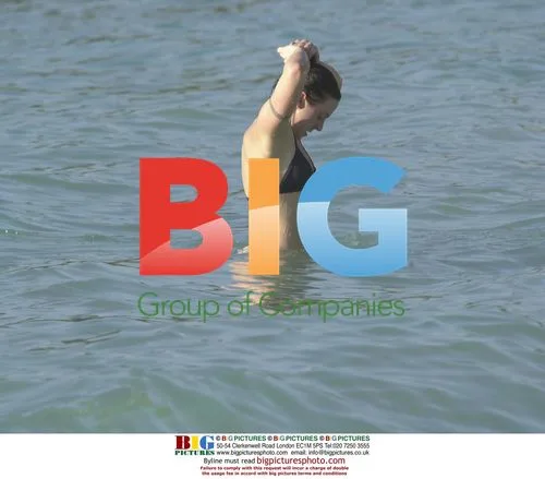 Mel C Enjoying a Swim in Barbados