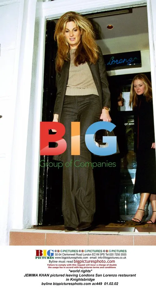 Jemima Khan leaves San Lorenzo restaurant