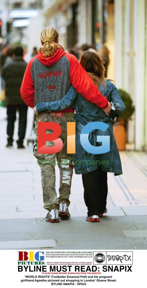 Emanuel Petit and girlfriend Agnethe shopping in London