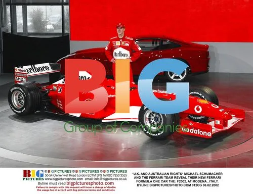 Michael Schumacher reveals new Ferrari F2002 car