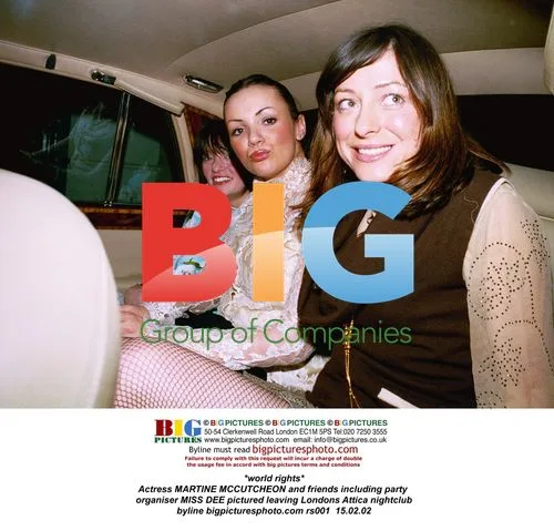 Martine McCutcheon and friends leaving Attica club