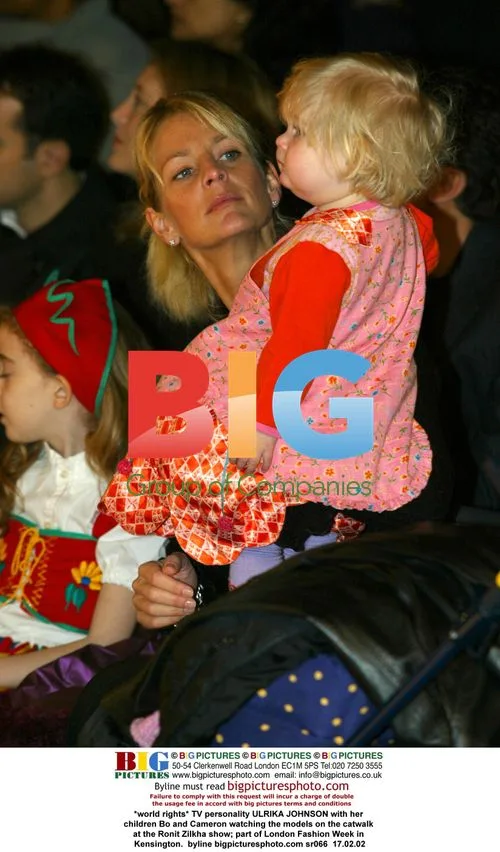 Ulrika Johnson with kids at London Fashion Week