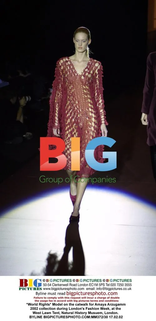Model on Catwalk for Amaya Arzugamm 2002 at LFW