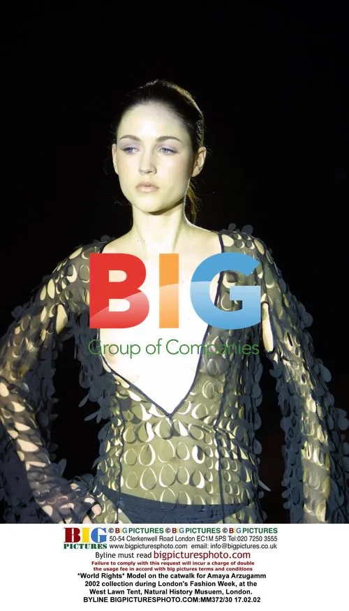 Model at Amaya Arzugamm 2002 London Fashion Week