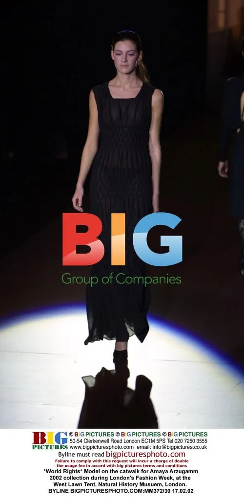 Model on the catwalk for Amaya Arzugamm 2002 collection