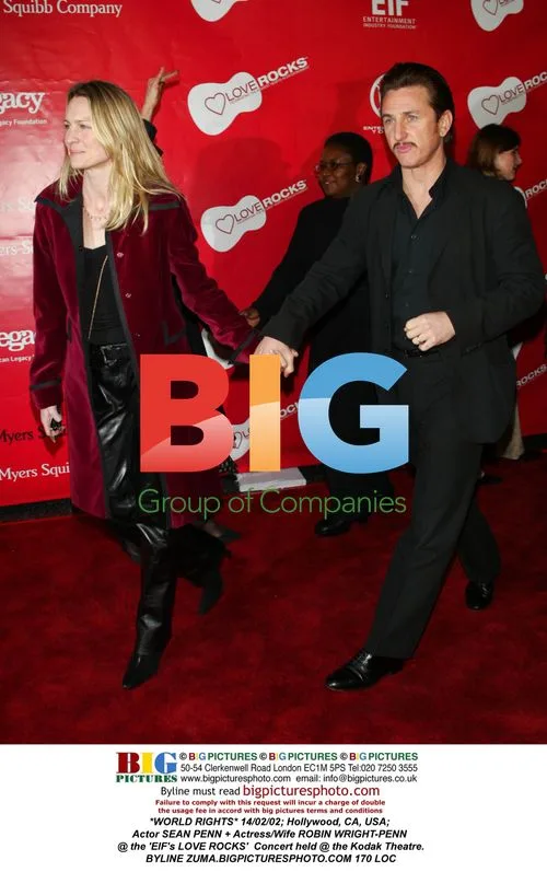 Sean Penn and Robin Wright-Penn at EIF's LOVE ROCKS Concert