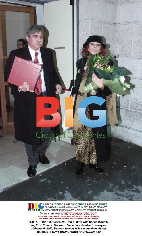 Milva with her husband-to-be, Prof. Roberto Bertozzi