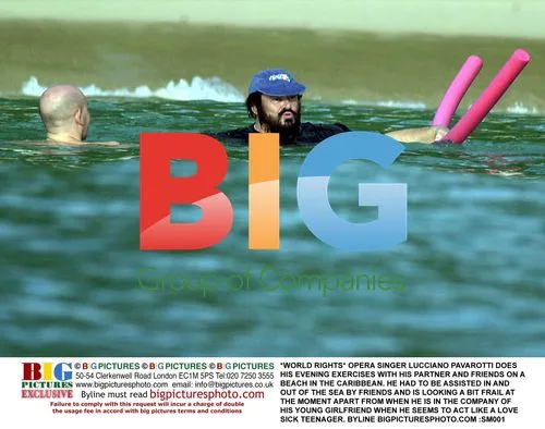 Lucciano Pavarotti Doing Beach Exercises