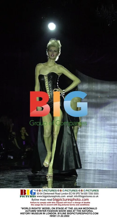 Model on stage at Julian McDonald fashion show