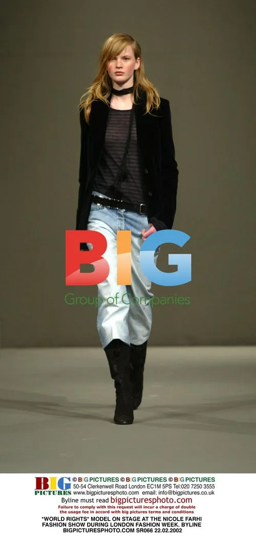 Model on stage at Nicole Farhi fashion show