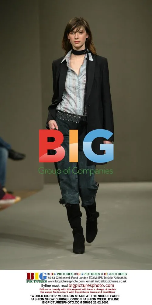 Model on stage at Nicole Farhi fashion show